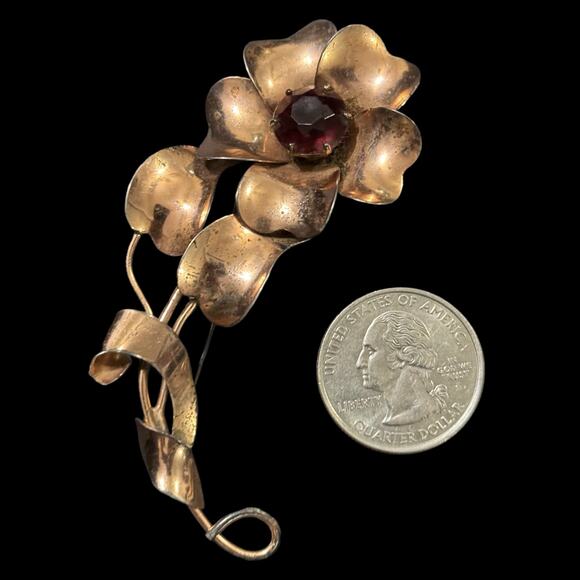 Vintage Sterling by Jordan Pin Brooch Flower - Picture 1 of 8